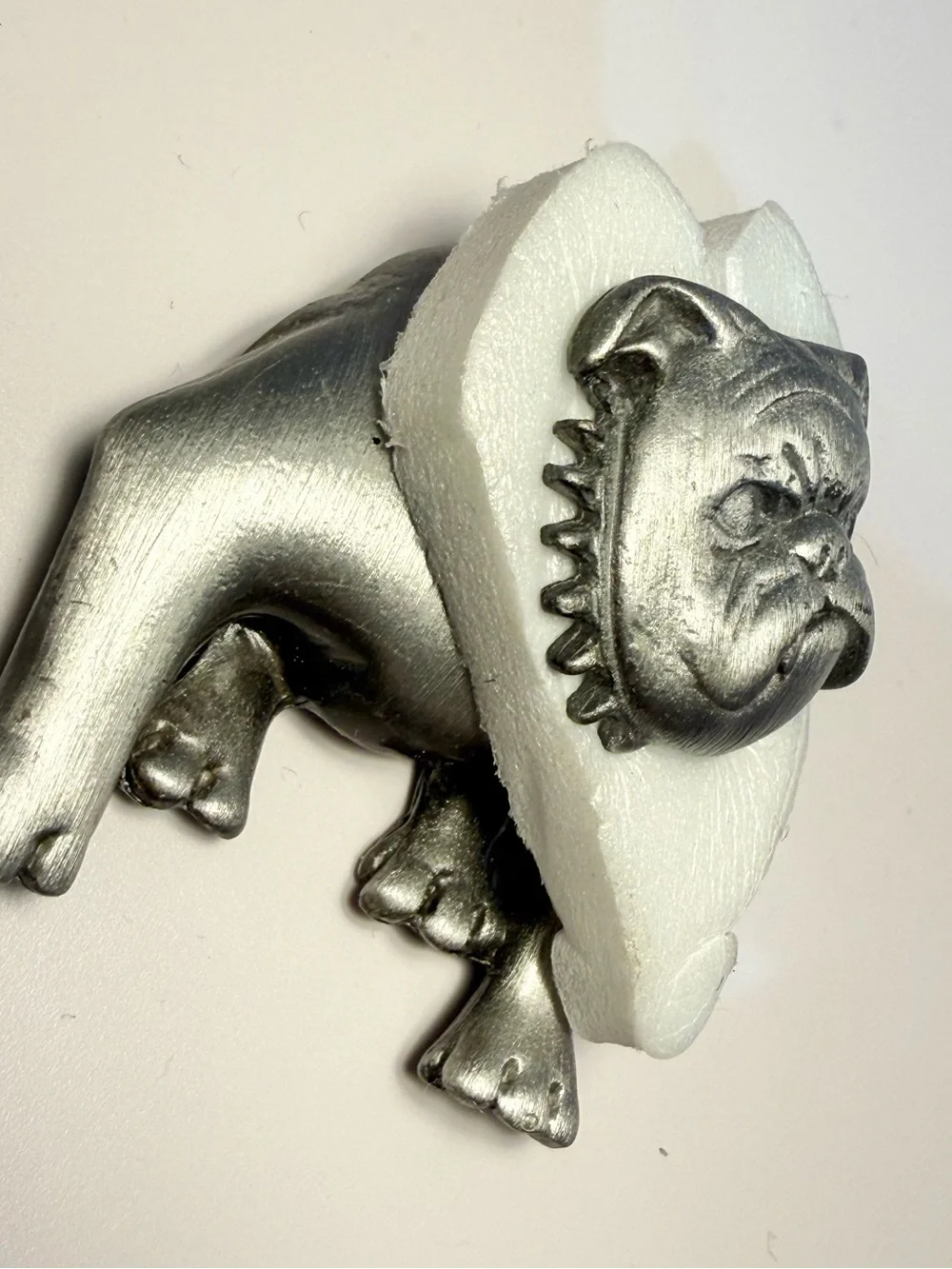 Pewter Grumpy Fat wobbly head Bull Dog Brooch,Dog Jewelry, Bull Dog pin